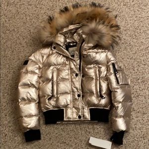 Brand new girls sam. Down fur bomber puffer coat